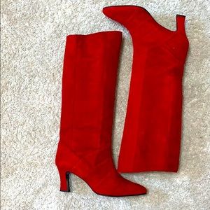 J. Renee knee-high red suede boots. Size 12M